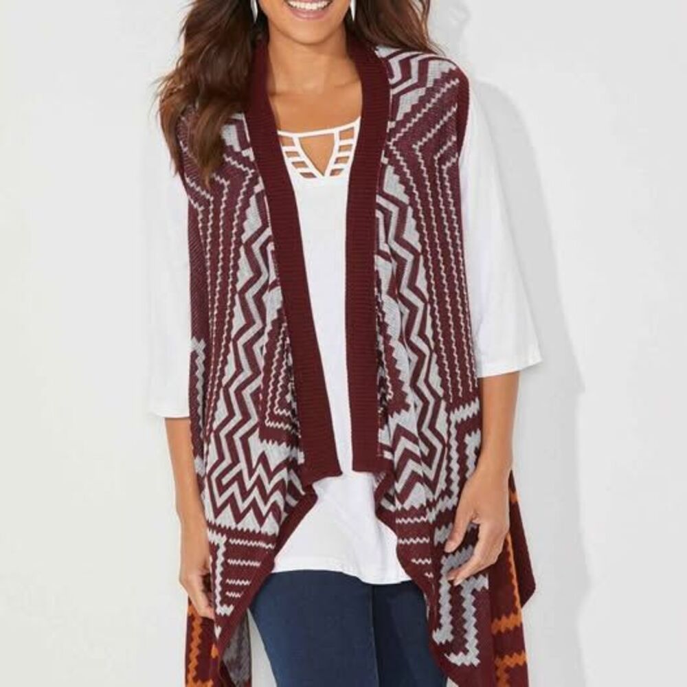 Catherines Fair Isle Cascade Sweater Vest size 3X